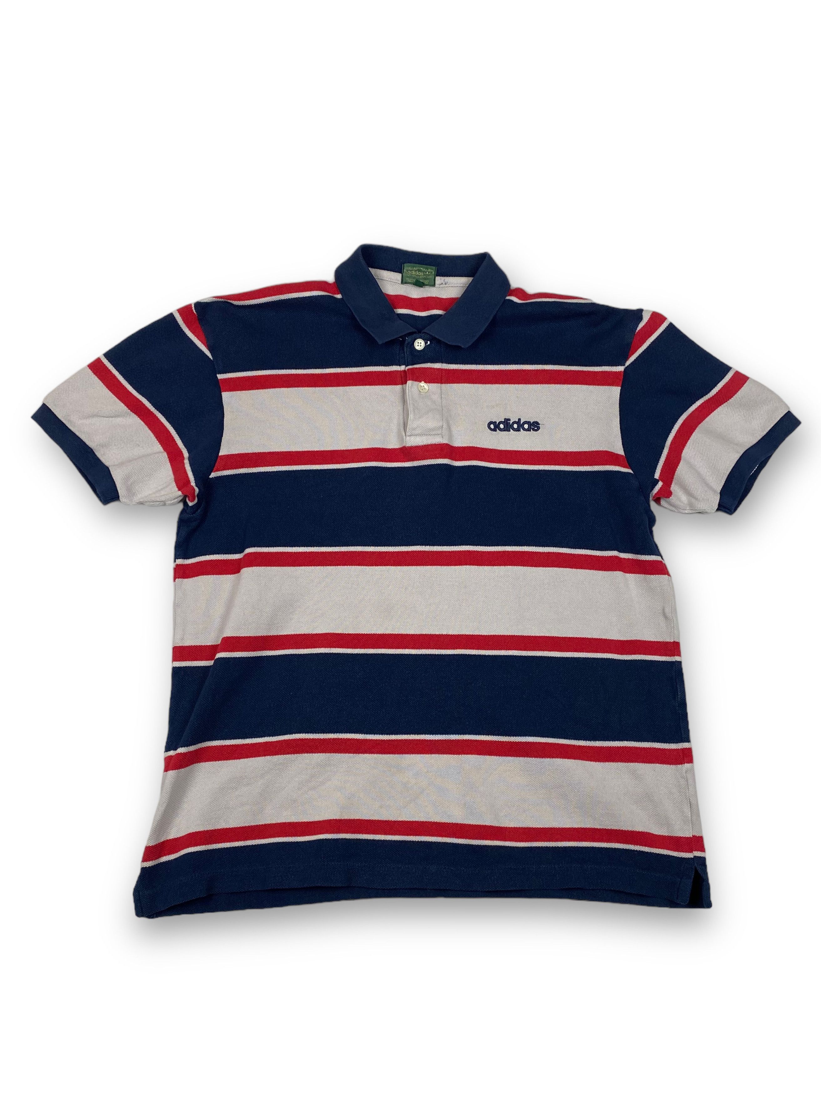 Adidas 90s Vintage ADIDAS Striped Polo Shirt M704 Size US M / EU 48-50 / 2 - 1 Thumbnail