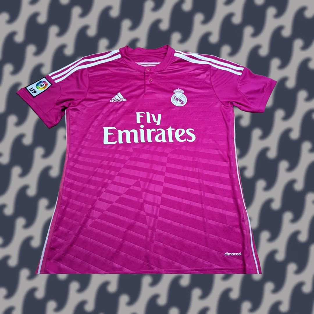Adidas Adidas Real Madrid Benzema Jersey 2014-2015 Away Football Mens Shirt Size S Pink Short Sleeve T-Shirt Size US S / EU 44-46 / 1 - 1 Thumbnail