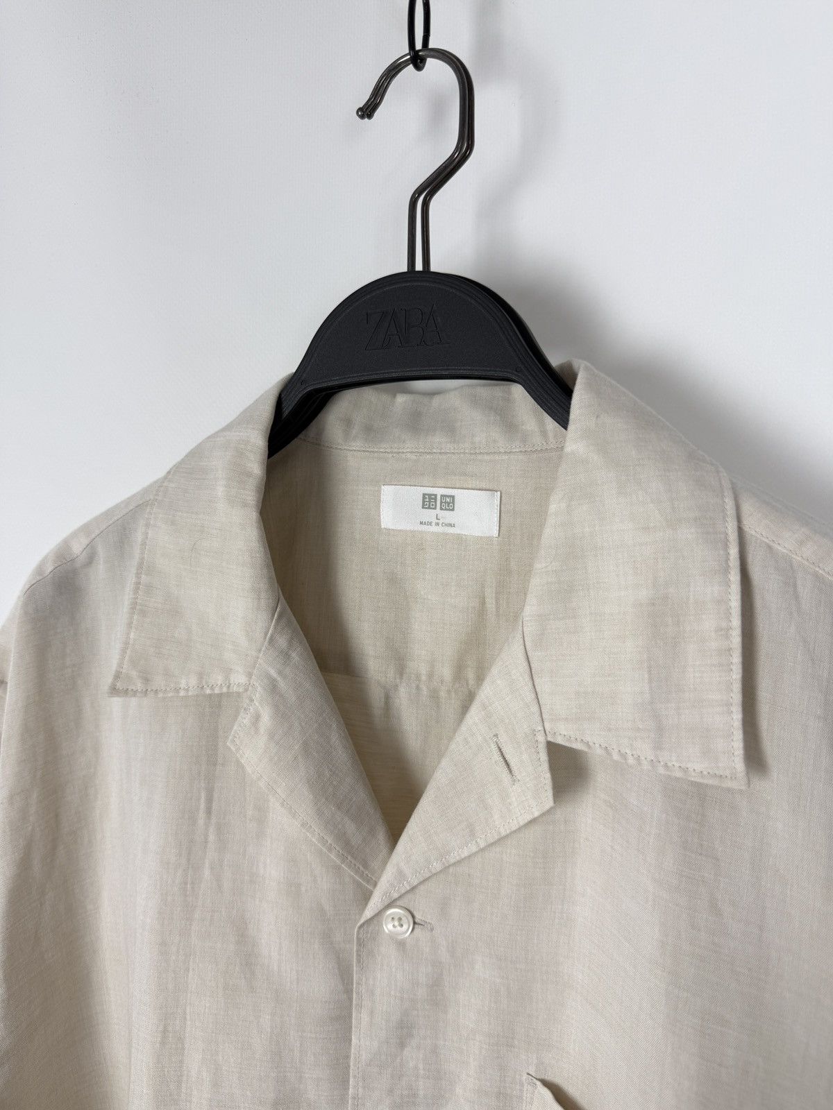Uniqlo Uniqlo Linen Blend Open Collar Boxy Short Sleeve Shirt L Size US L / EU 52-54 / 3 - 2 Thumbnail