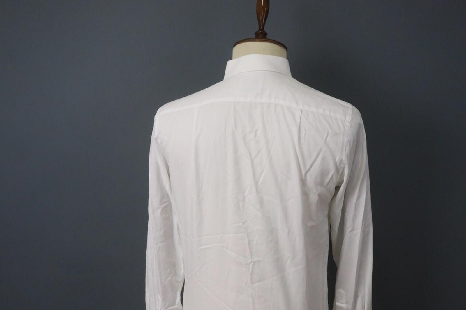 Designer Boggi White Cotton Collared Button Front Dress Shirt Size 40 Size 38R - 8 Thumbnail