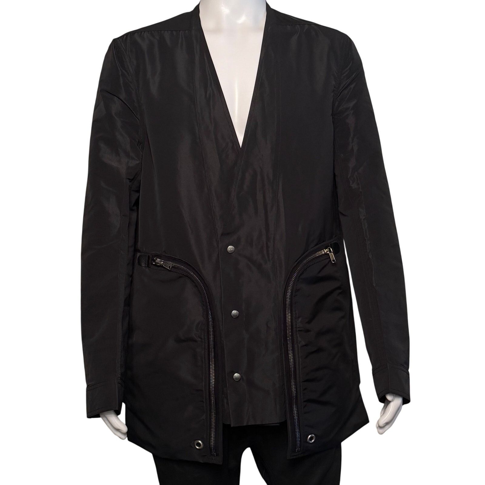 Rick Owens SS20 Tecuatl Bauhaus Jacket Black IT 50 Large Zipper Pockets Size US L / EU 52-54 / 3 - 4 Thumbnail