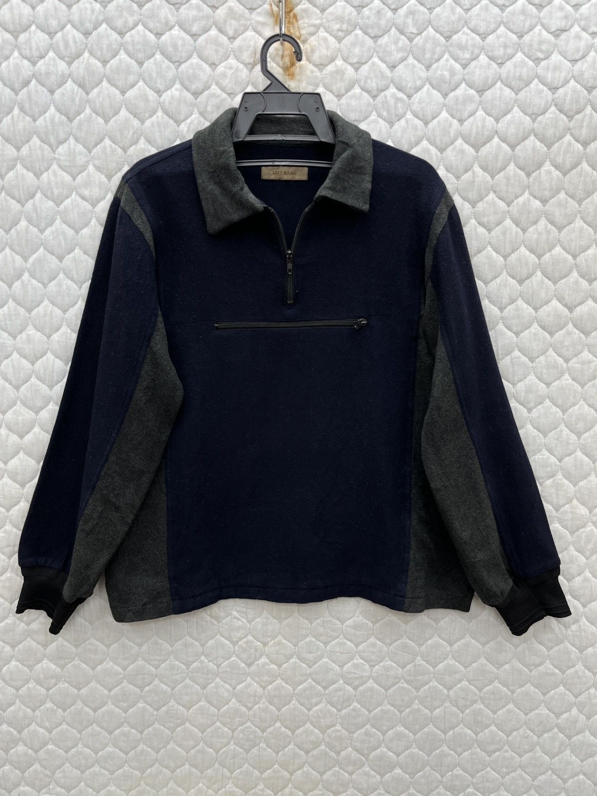 image of Steals VTG Left Hand Felpa Donna Pullover By Massimo Osti in Gray/Blue, Men's (Size Small)