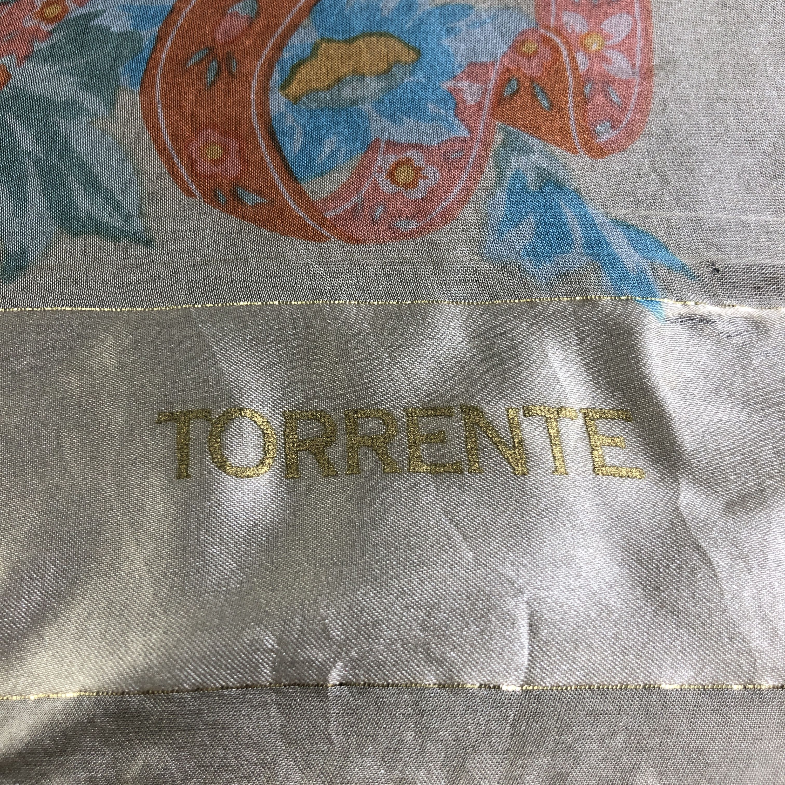 Japanese Brand Torrente Floral Luxury Silk Scarf M1005 Size ONE SIZE - 4 Thumbnail