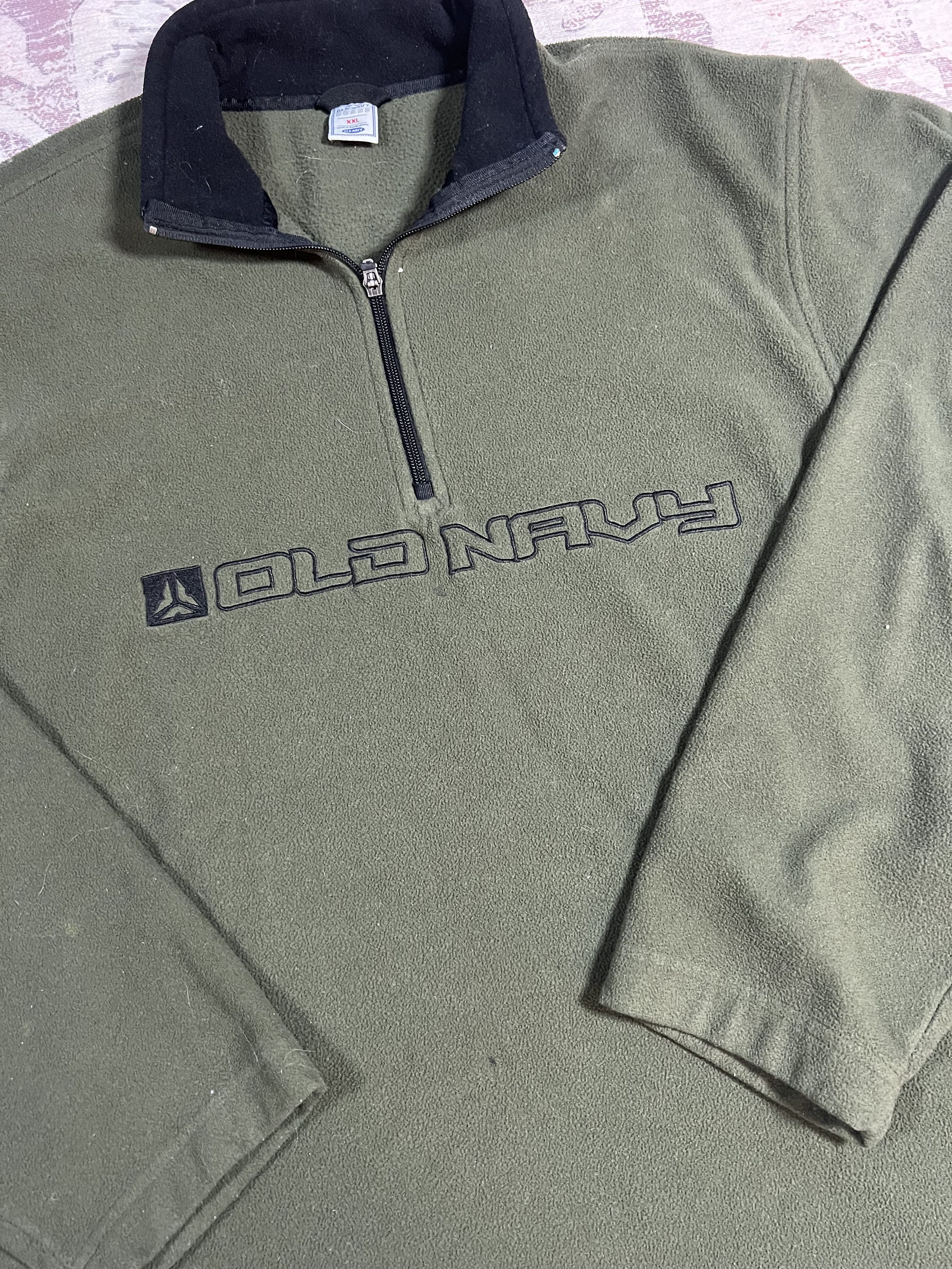 Old Navy Vintage 90s Olive Green Old Navy Sherpa Fleece Jacket Size US XXL / EU 58 / 5 - 2 Thumbnail