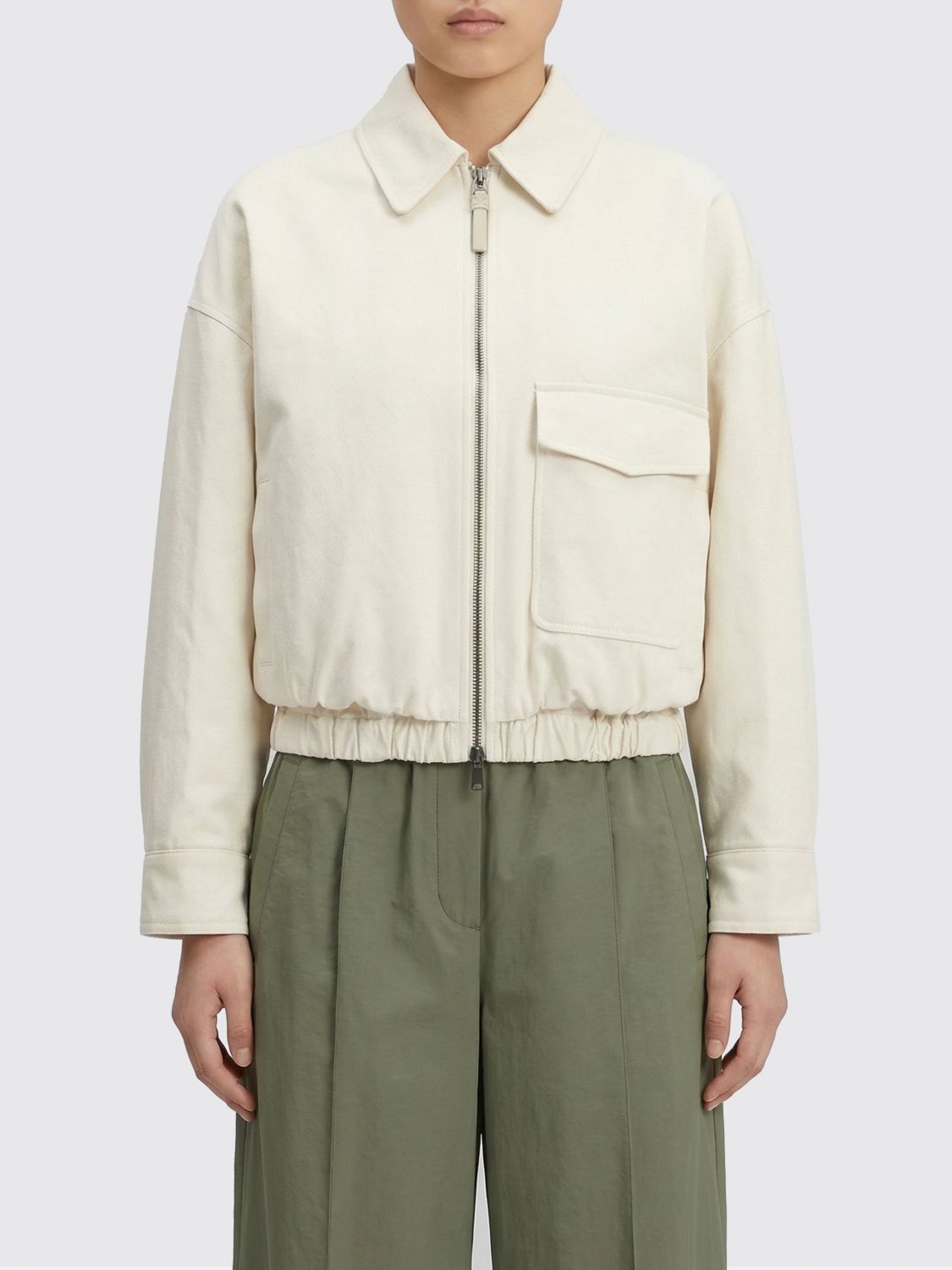 Brunello Cucinelli Brunello Cucinelli Jacket Woman Yellow Cream Size XS / US 0-2 / IT 36-38 - 1 Thumbnail