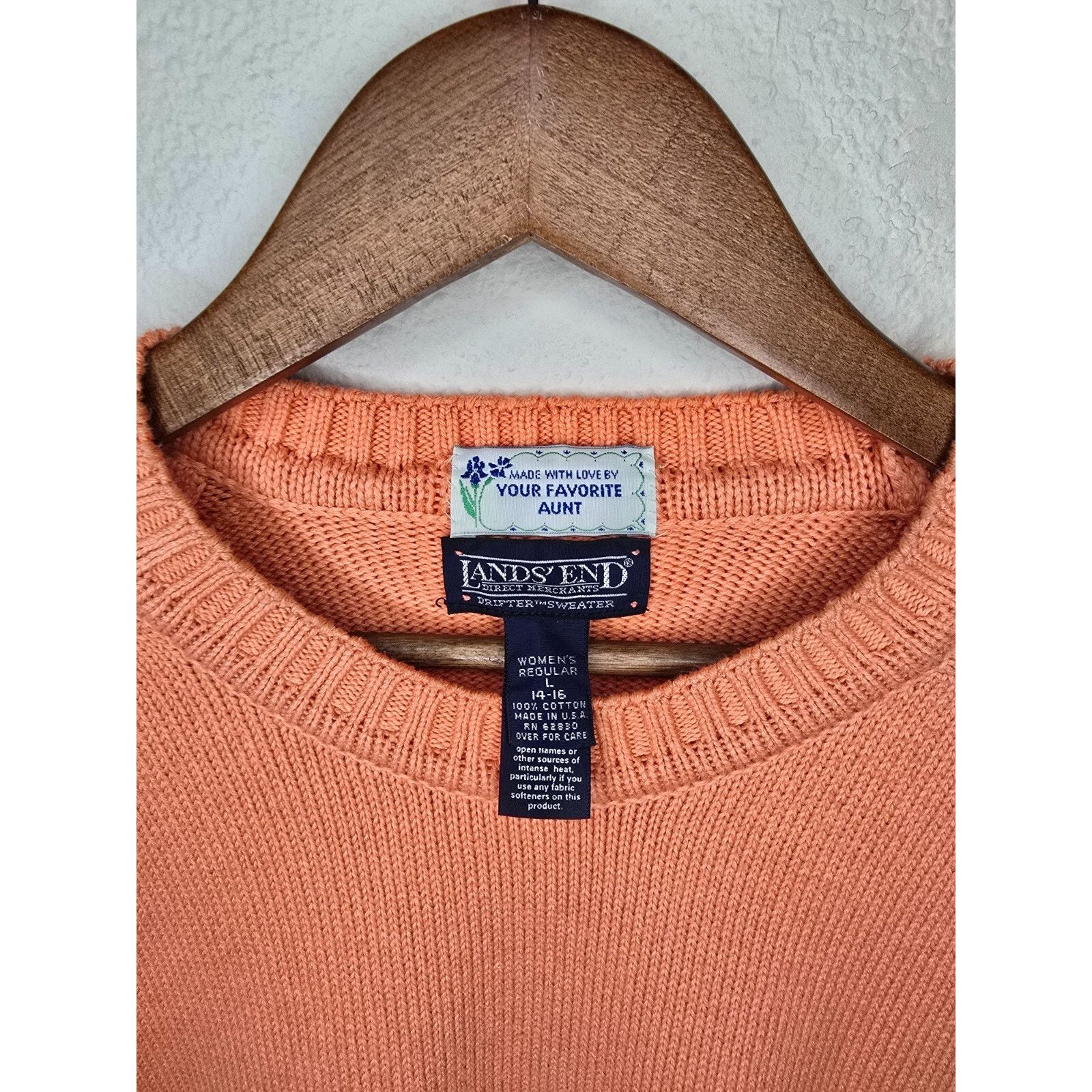 Lands' End Vintage Lands End Sweater Womens Large Peach Knitwear Size L / US 10 / IT 46 - 6 Thumbnail