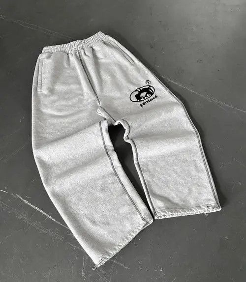 VIBE Y2K Baggy Grey Sweatpants Size US 32 / EU 48 - 8 Thumbnail