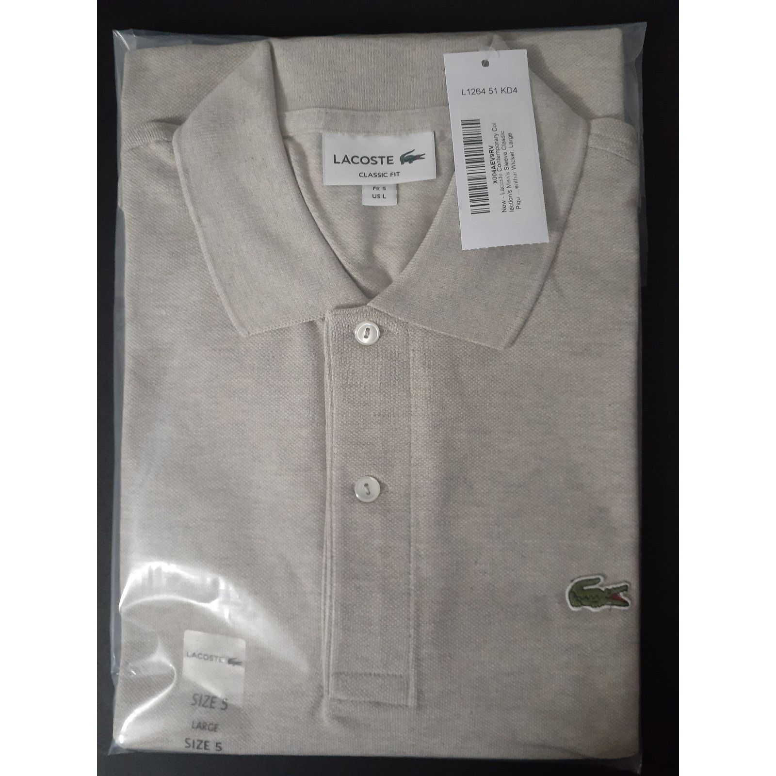 Lacoste Lacoste Men's Short Sleeve Classic Pique Polo Short Gray L Size US L / EU 52-54 / 3 - 2 Thumbnail