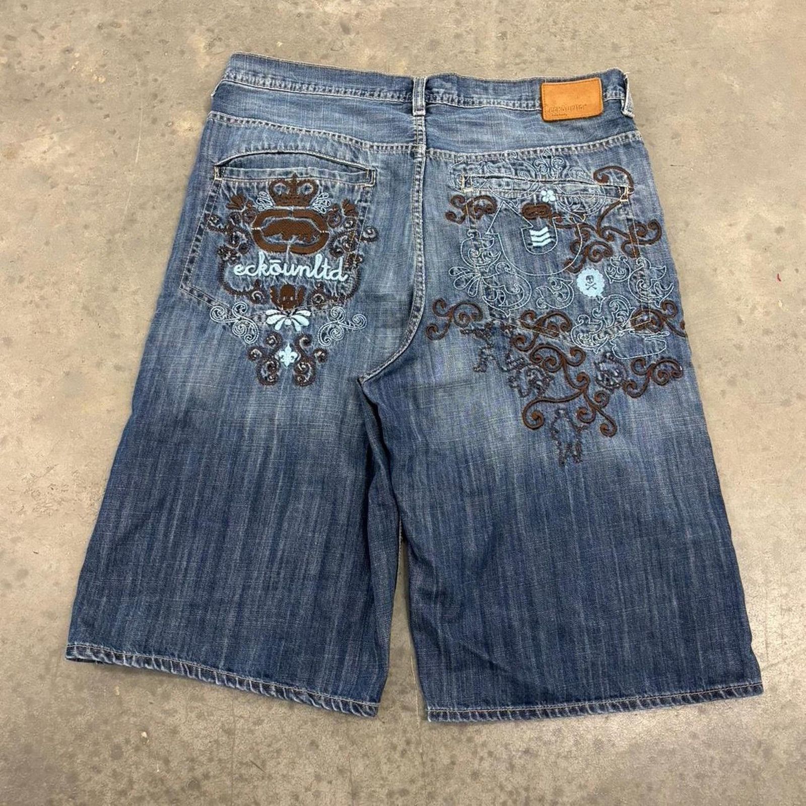 Ecko Unltd. Vintage Y2K Ecko Untld Grunge Embroidered Baggy Jorts Size US 36 / EU 52 - 1 Thumbnail