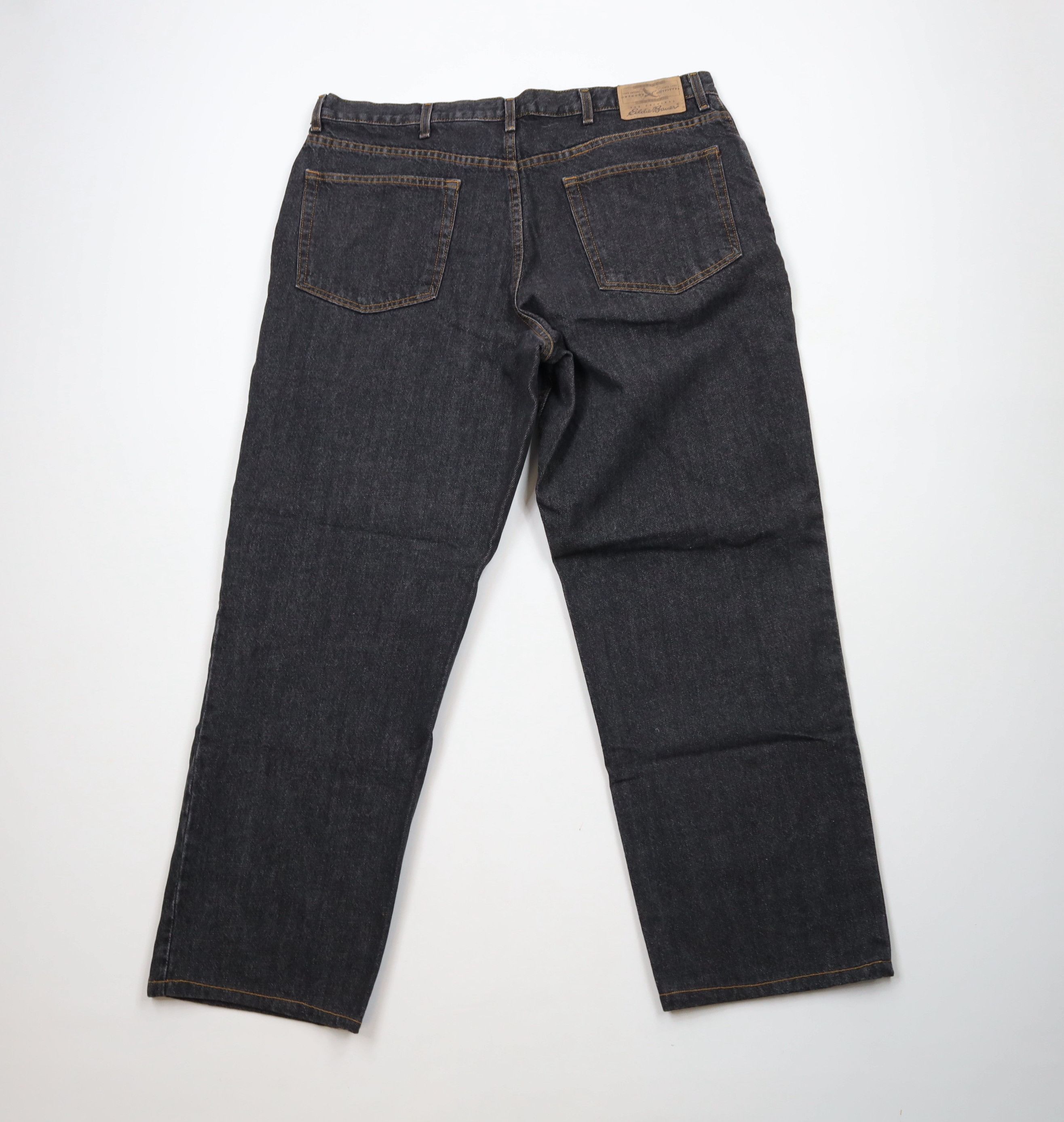 Eddie Bauer × Vintage Vintage 90s Eddie Bauer Loose Fit Wide Leg Denim Jeans Black Size US 38 / EU 54 - 7 Thumbnail
