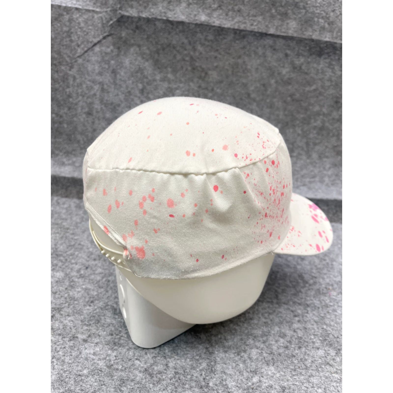 Pinko Paint Splatter Hat Cap Snap Back Adult One Size White Pink 100% Cotton Size ONE SIZE - 7 Thumbnail