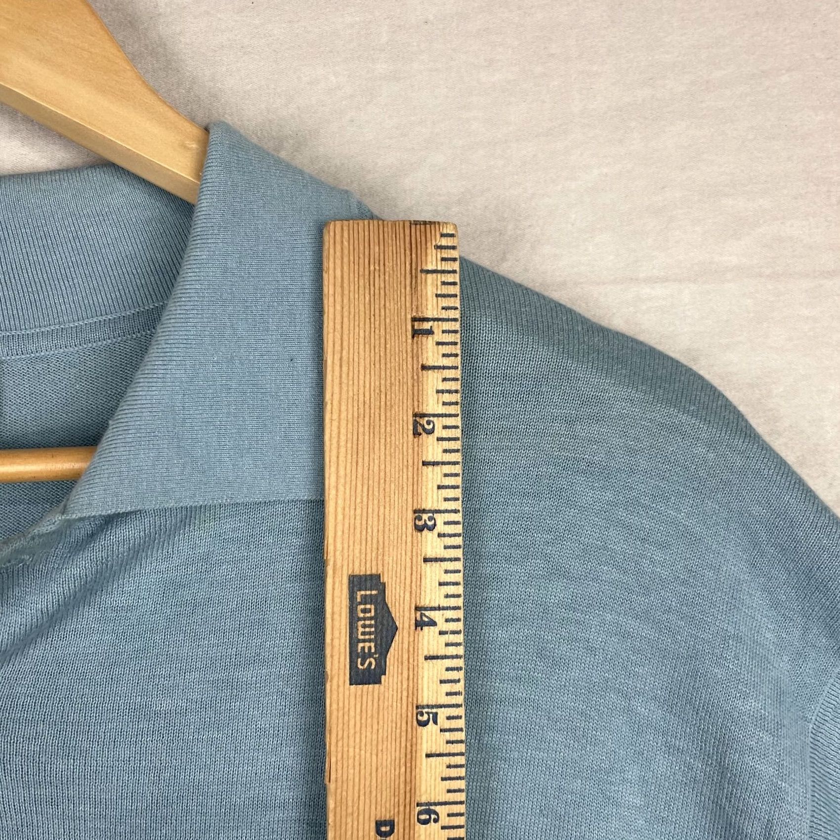 Vintage VINTAGE Eric Bompard Polo Shirt Mens XL Light Blue Cashmere Cotton Blend Striped Cuffs Size US XL / EU 56 / 4 - 7 Thumbnail