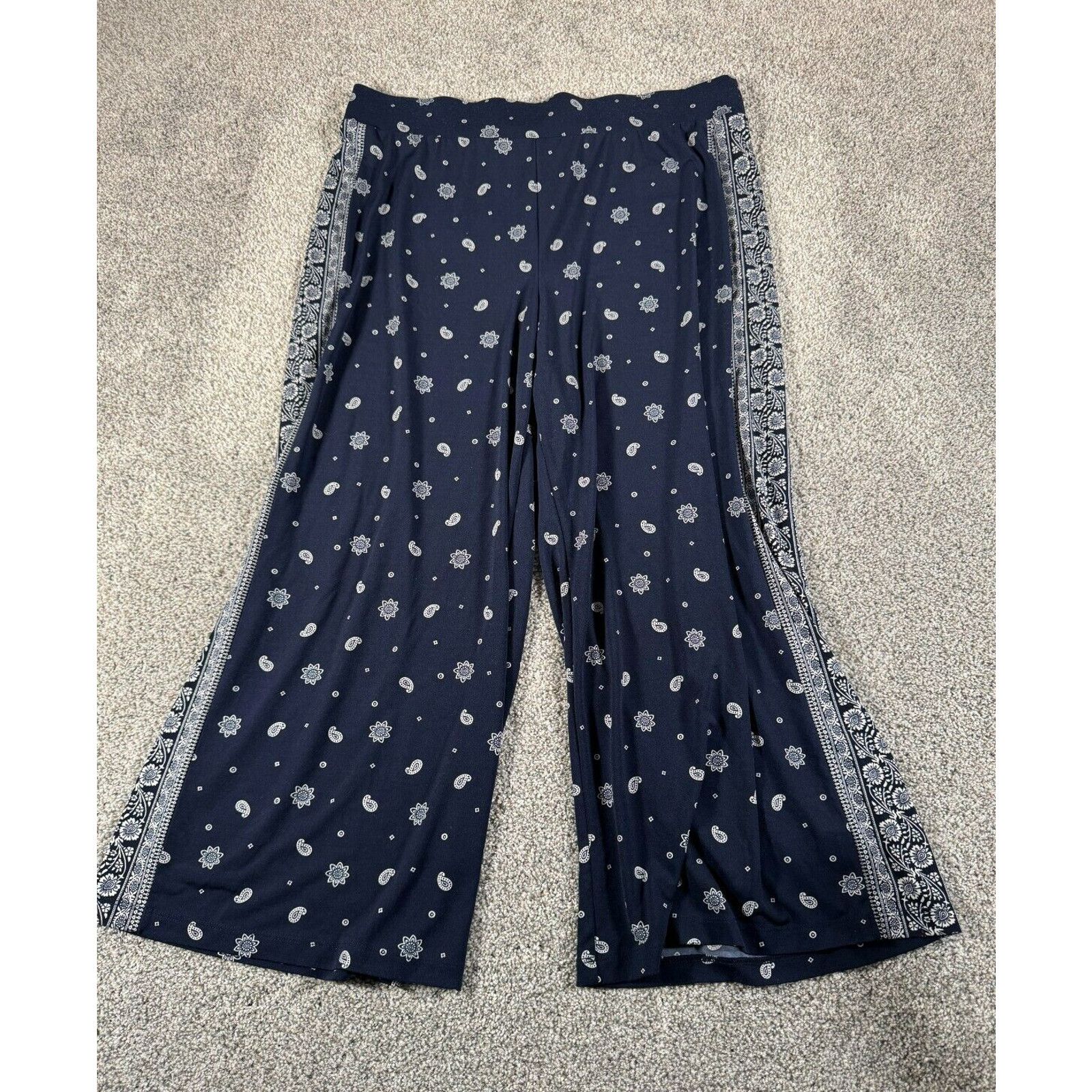 Other D&Co Pants Womens Large Palazzo Floral Boho Paisley Flowy Size 32" / US 10 / IT 46 - 1 Thumbnail
