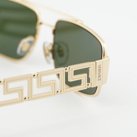 Versace Versace VE2257 100271 Sunglasses Shiny Gold Rectangle Frame Size ONE SIZE - 6 Thumbnail