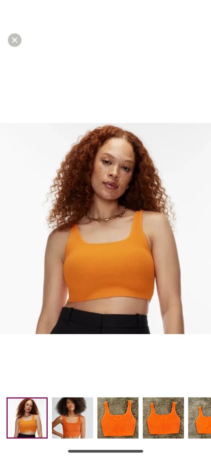Aritzia RIBBED CROP TANK Size XS / US 0-2 / IT 36-38 - 1 Thumbnail
