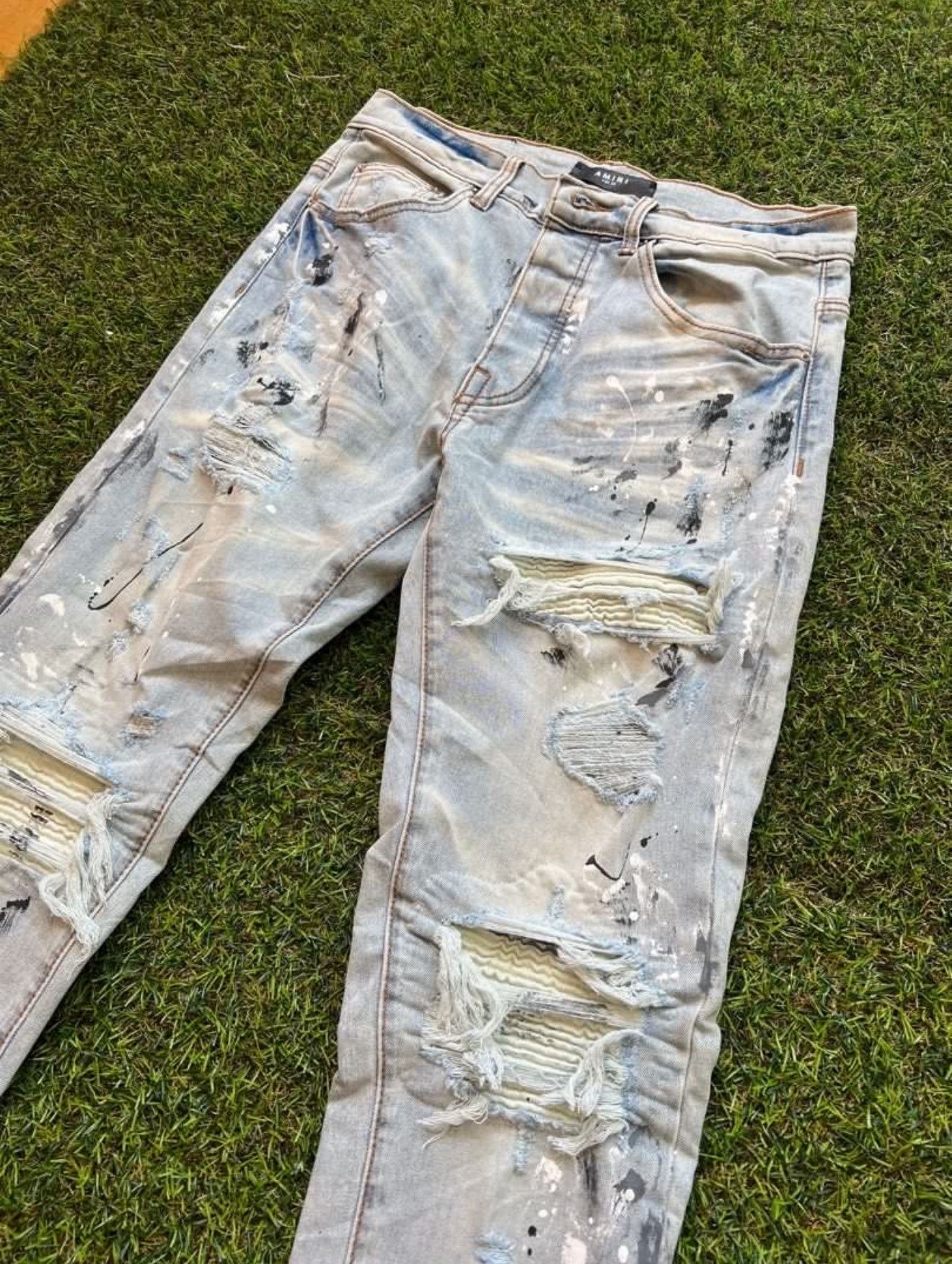 Japanese Brand Custom Amiri Distressed Skinny Jeans Size US 29 - 3 Thumbnail