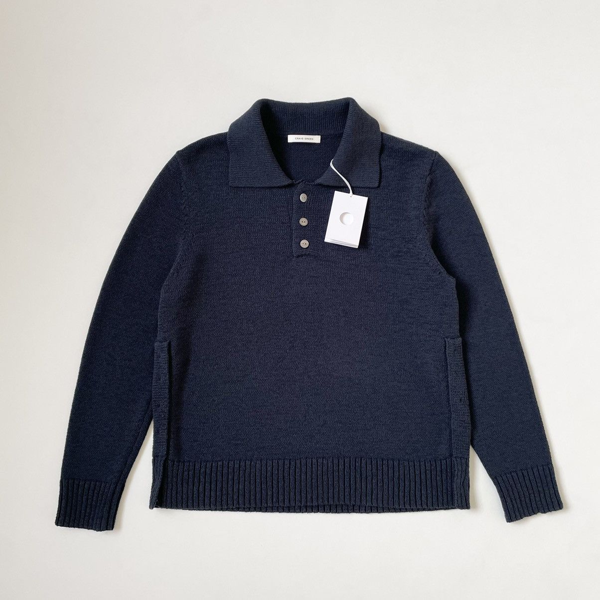Craig Green Sample Textured Knit Polo Sweater Size US M / EU 48-50 / 2 - 2 Thumbnail