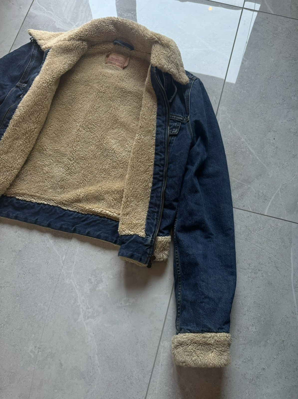 Levi's Levis vintage sherpa denim jeans jacket rare Size L / US 10 / IT 46 - 4 Thumbnail