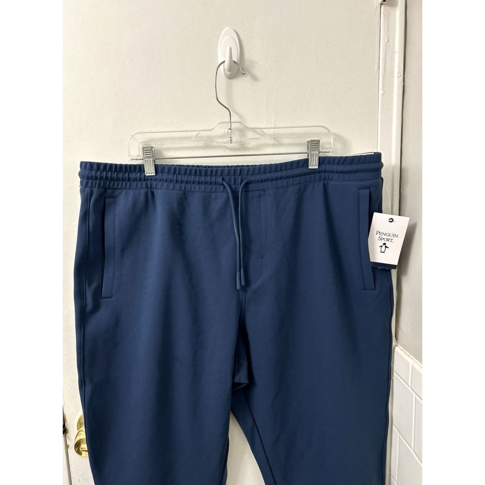 Original Penguin Penguin Original Sport Pants Mens 2XL Blue Jogger Track Athletic Performance Stretch NWT Size US 39 - 2 Thumbnail