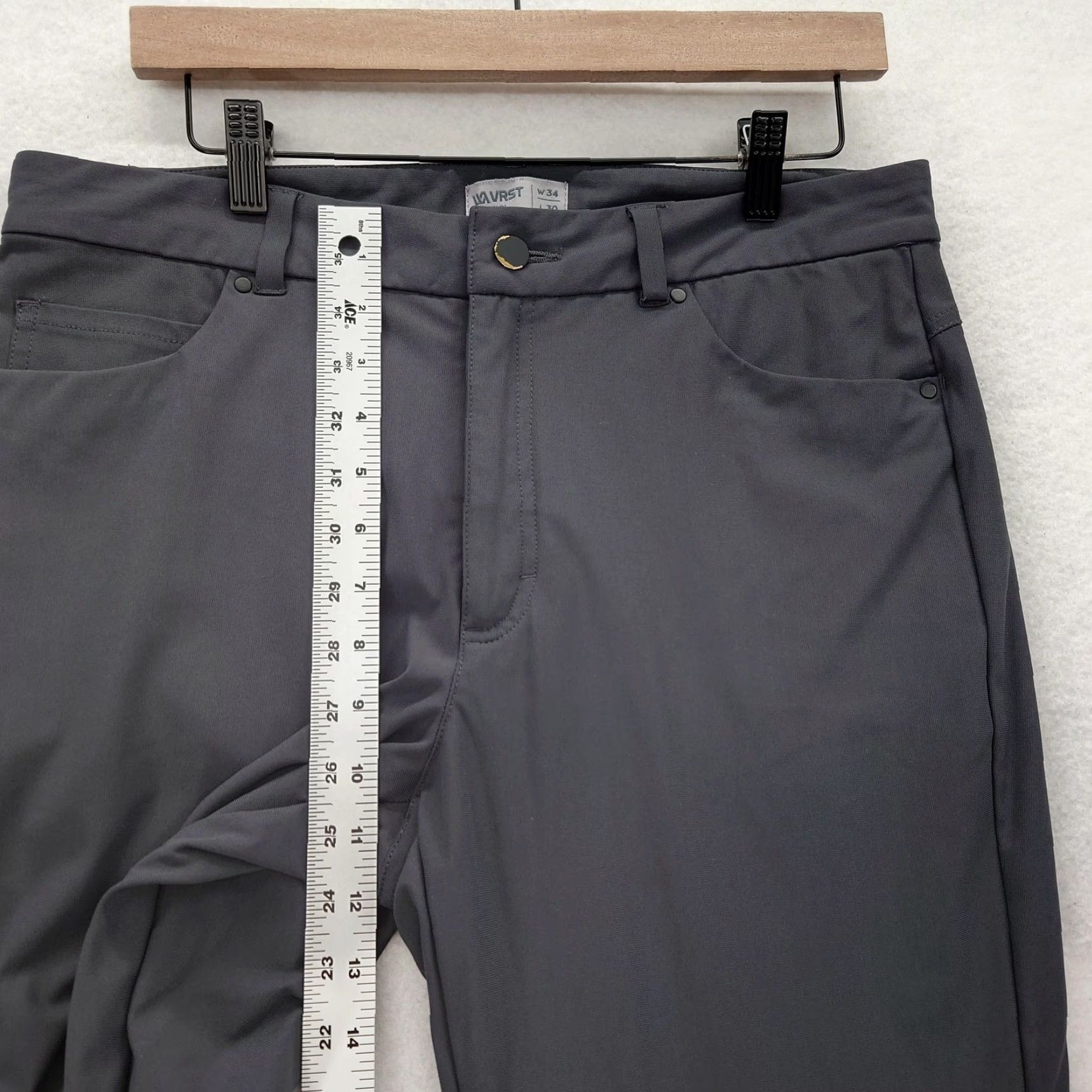 Vintage VRST Pants Mens 34x28 Gray Slim 5 Pocket Stretch Performance Golf Athletic Flex Shirt Size US 34 / EU 50 - 6 Thumbnail