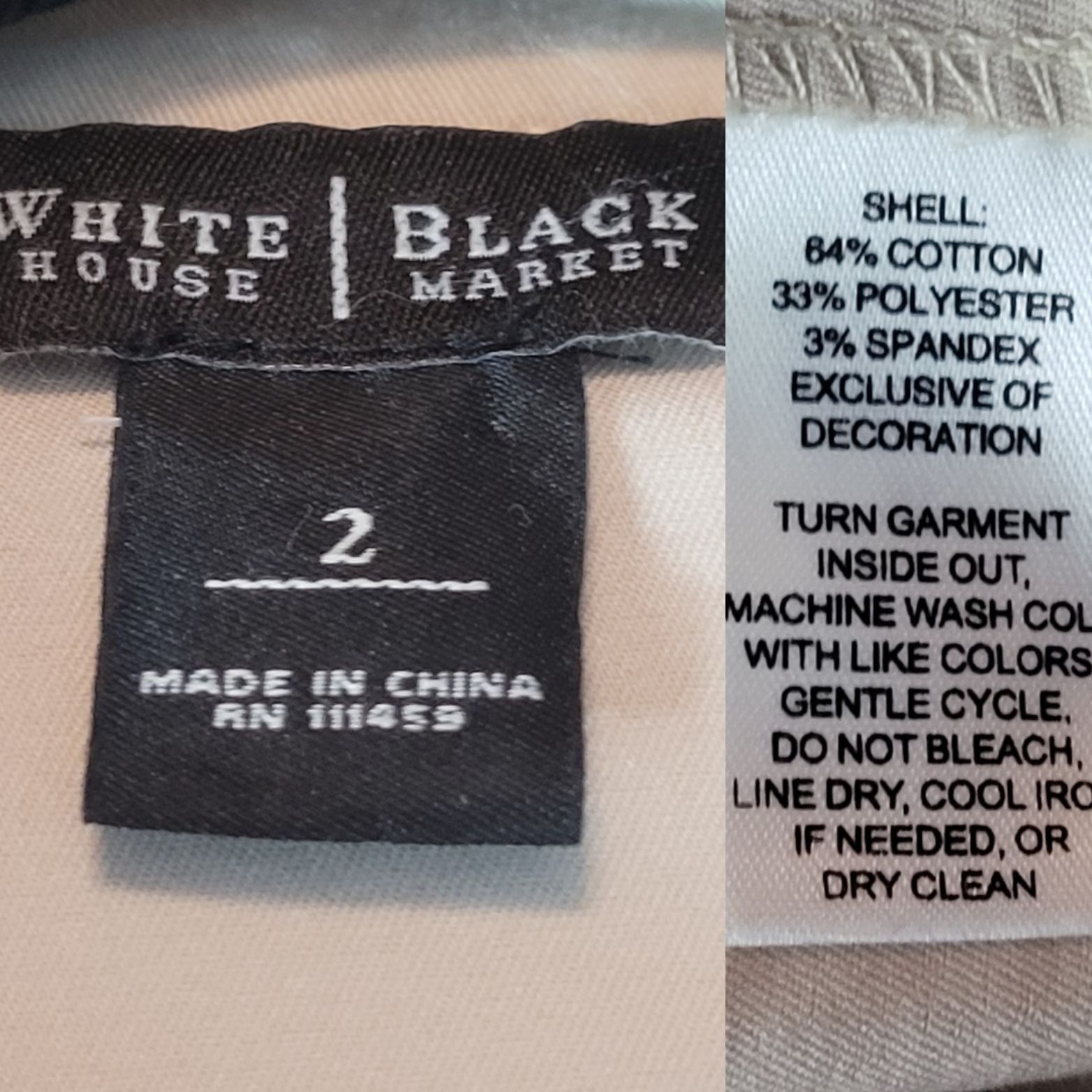 White House Black Market WHBM Womens Cream Lightweight Jacket 2 Ruched Cotton Zip Ne Size S / US 4 / IT 40 - 3 Thumbnail