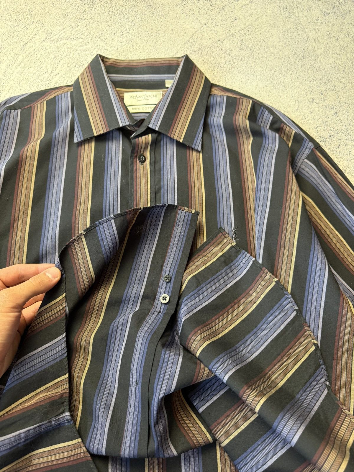 Vintage Yves Saint Laurent Classic Wedding Shirt with Cufflinks Size US XL / EU 56 / 4 - 21 Thumbnail