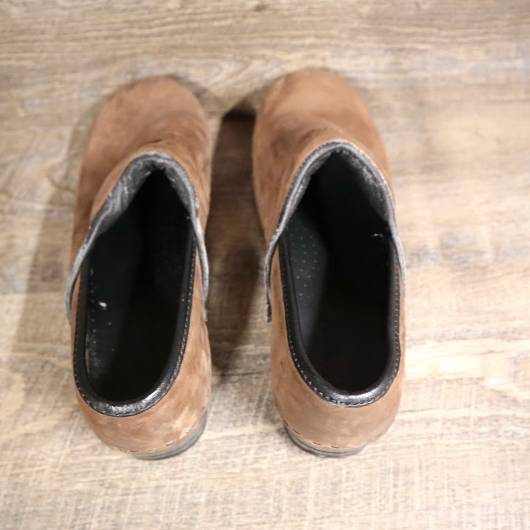 Vintage VINTAGE Björndal Women's Leather Wedge Clogs Slip-On Brown Medium 10 Shoes Size US 10 / IT 40 - 6 Thumbnail