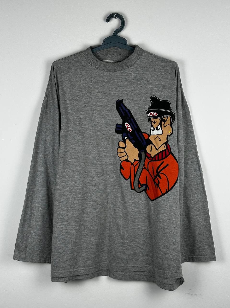 Drop Dead × Rap Tees × Vintage Vintage 90s Psycho Cowboy Rap Hip Hop LS T Shirt Size US XL / EU 56 / 4 - 1 Thumbnail