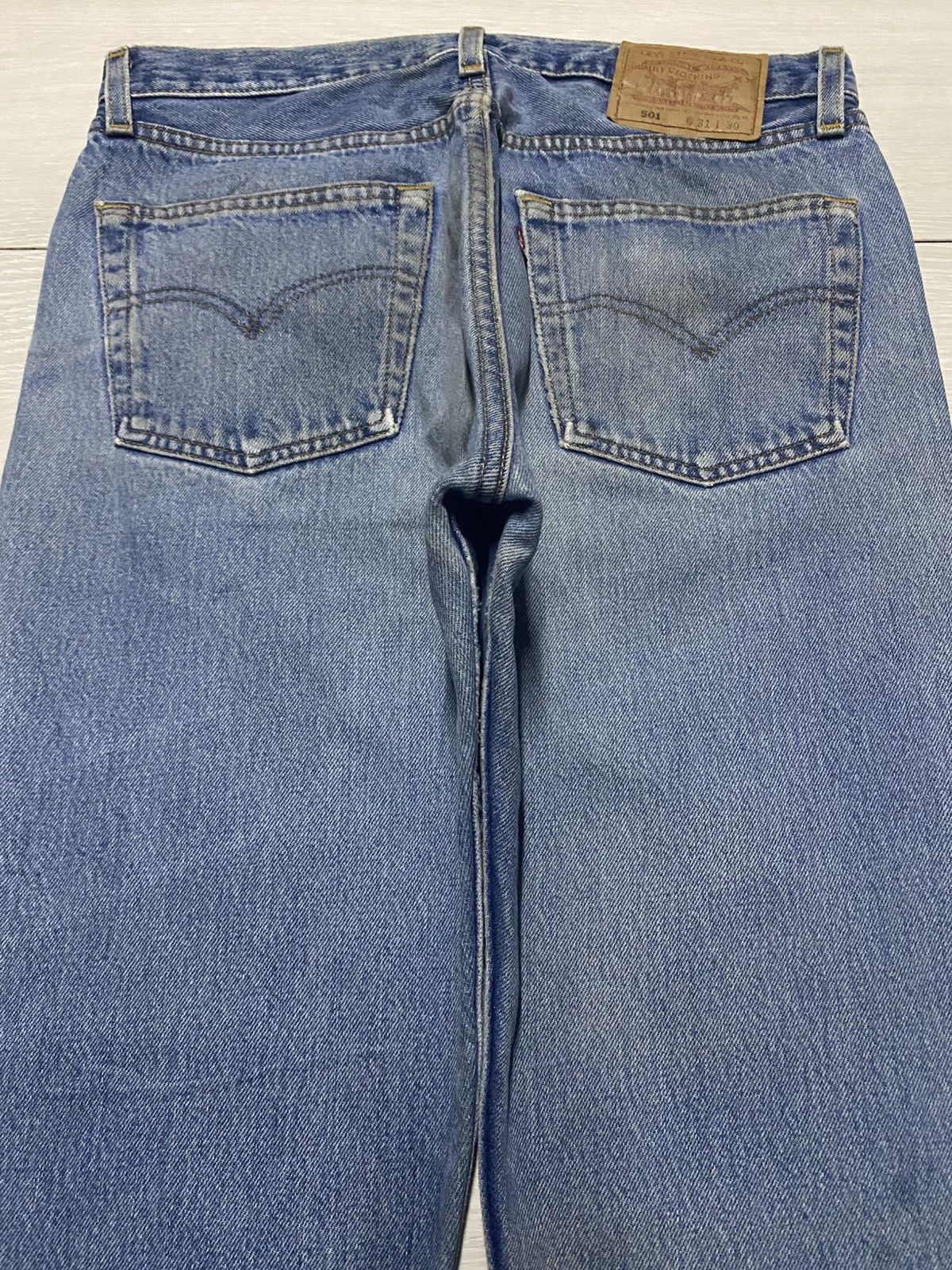 Levi's Levis 501 Y2k Faded Wash Bleach Distressed Jeans Size US 30 / EU 46 - 4 Thumbnail