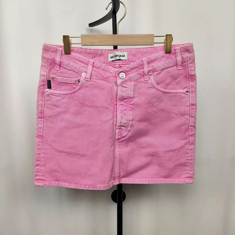 Balenciaga Balenciaga Denim Skirt Pink Size 27" / US 4 / IT 40 - 1 Thumbnail
