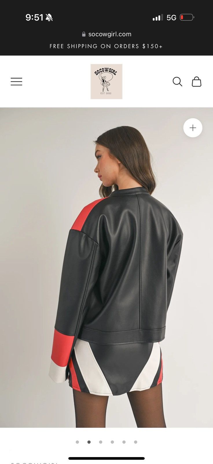 Other Red/White/Black Faux Leather Jacket Size M / US 6-8 / IT 42-44 - 2 Thumbnail