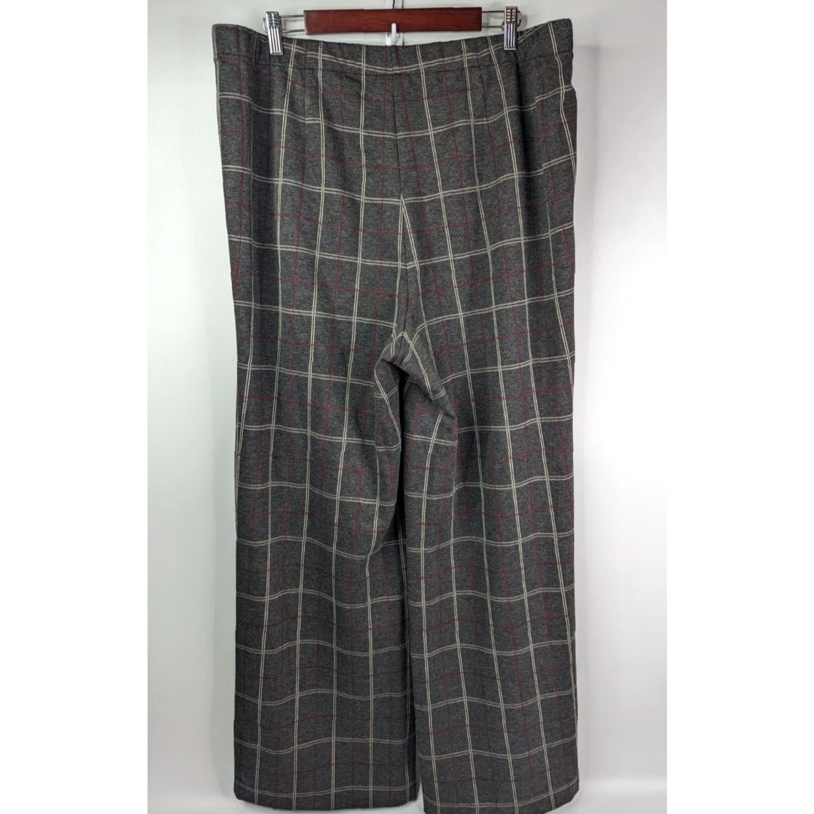 J. Jill J Jill Ponte Slim Leg Pants XL Tall Black Plaid Elastic Waist Stretch Full Length Size 40" / US 18 - 4 Thumbnail
