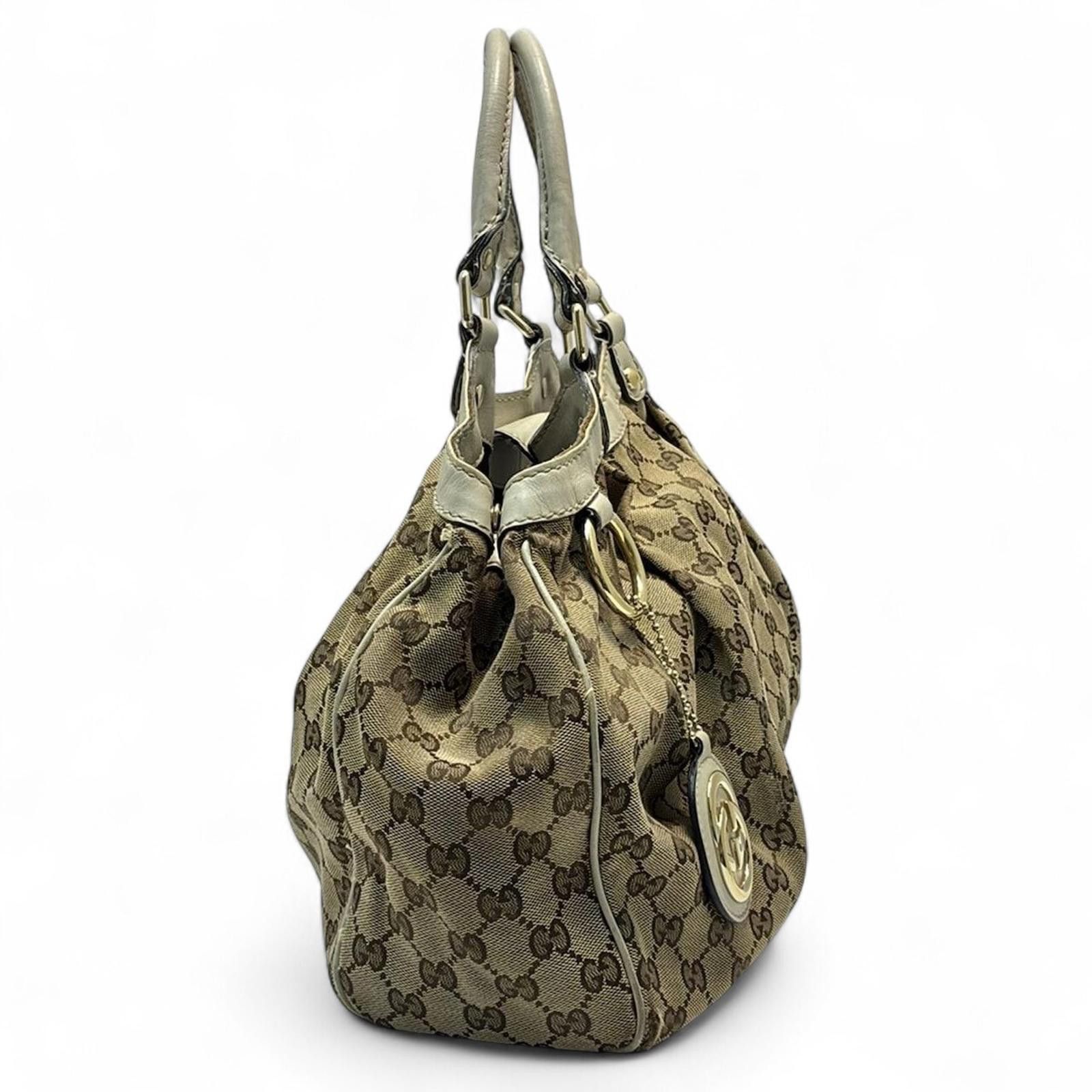 Gucci Gucci - Monogram Canvas Handbag with Leather Trim Size ONE SIZE - 4 Thumbnail
