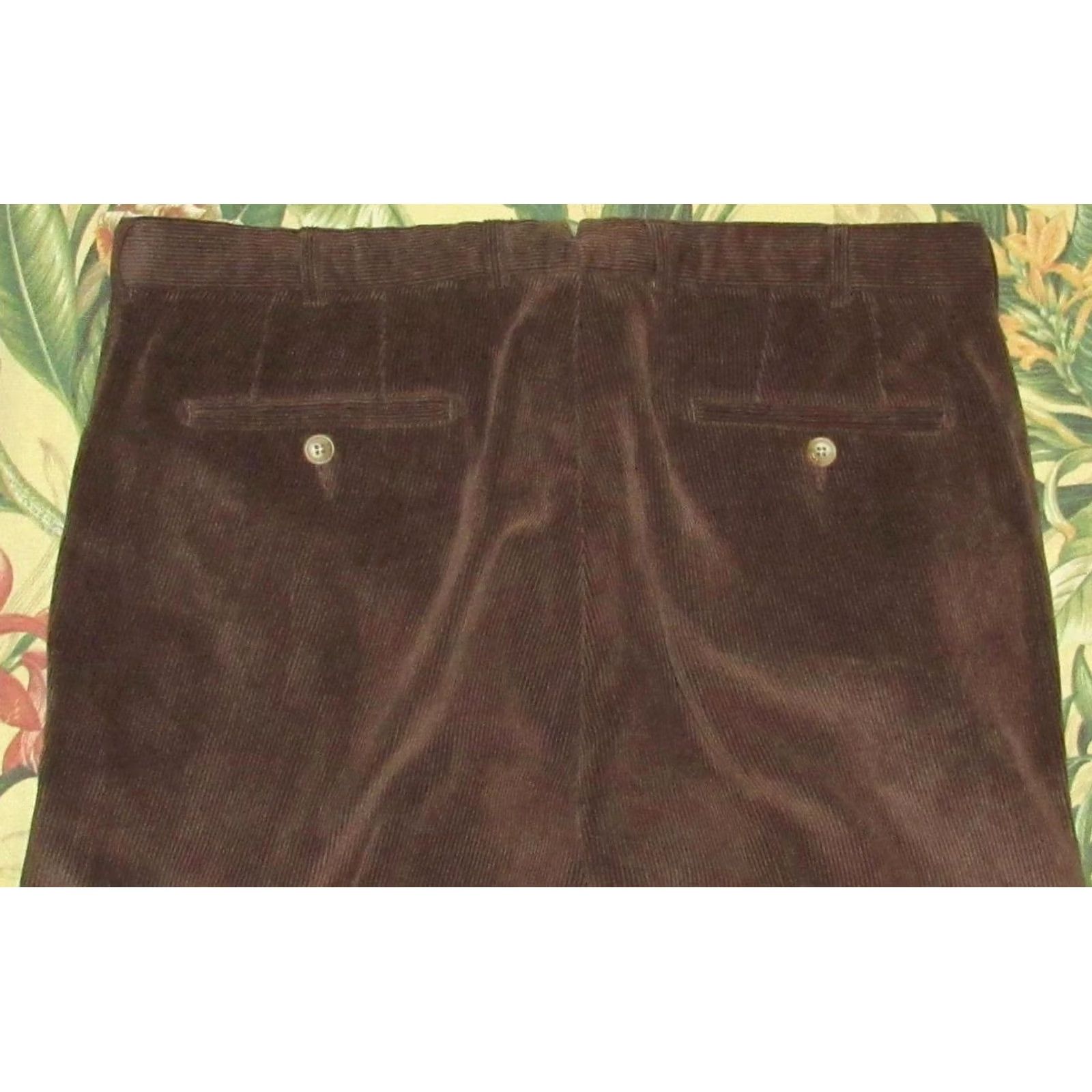 Peter Millar PETER MILLAR Nanoluxe Brown Flat Front Corduroy Pants 36 x 33 Size US 36 / EU 52 - 4 Thumbnail