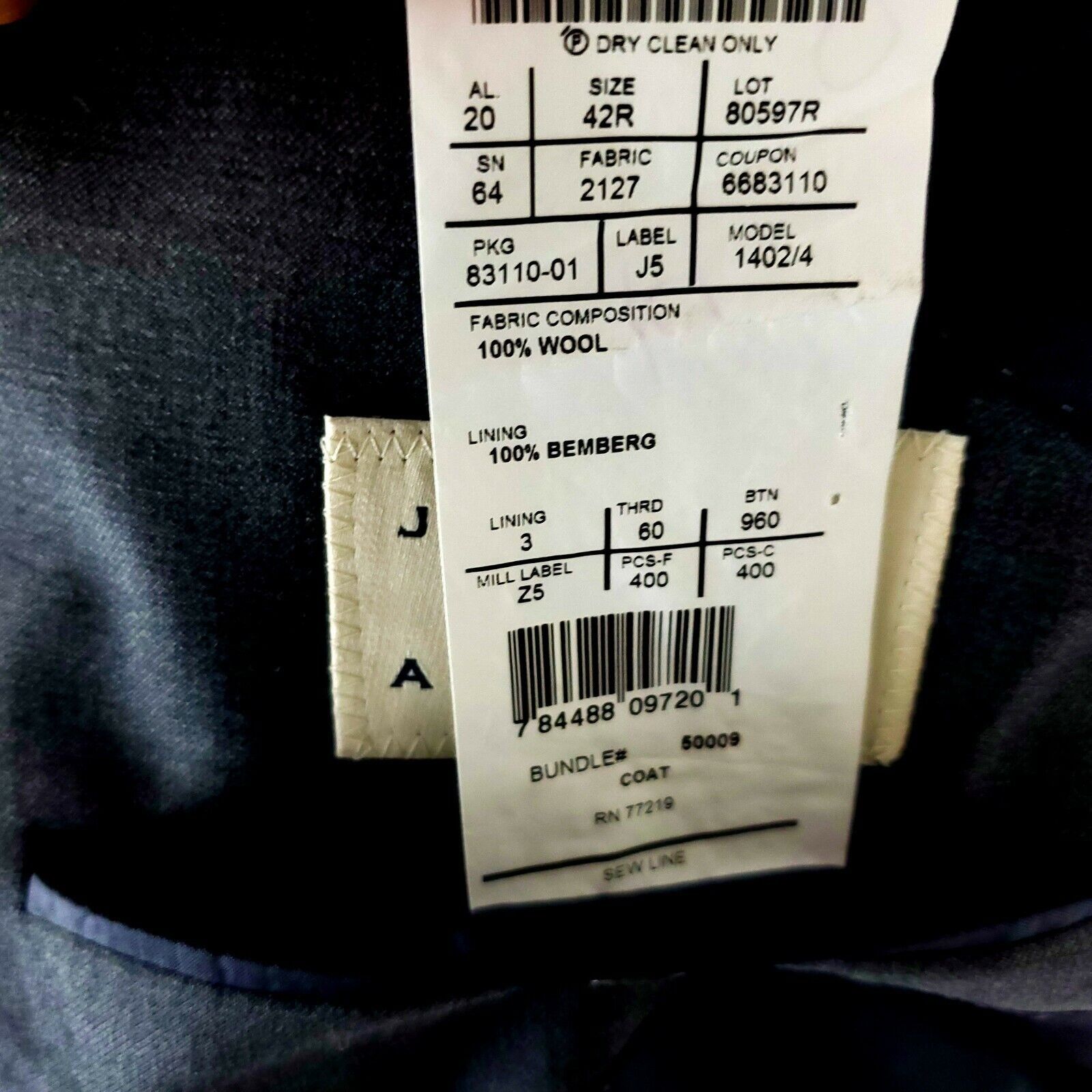 Joseph Abboud Joseph Abboud Zigone Wool 2 Button Blazer 42R Gray Sport Coa Size 42R - 8 Thumbnail