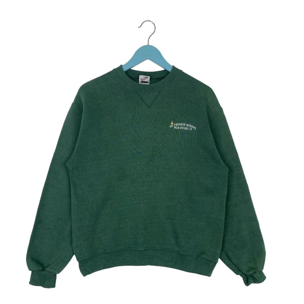 Designer × Vintage St Theresa School Sweatshirt Green Crewneck Pullover Jumper Size US M / EU 48-50 / 2 - 1 Thumbnail