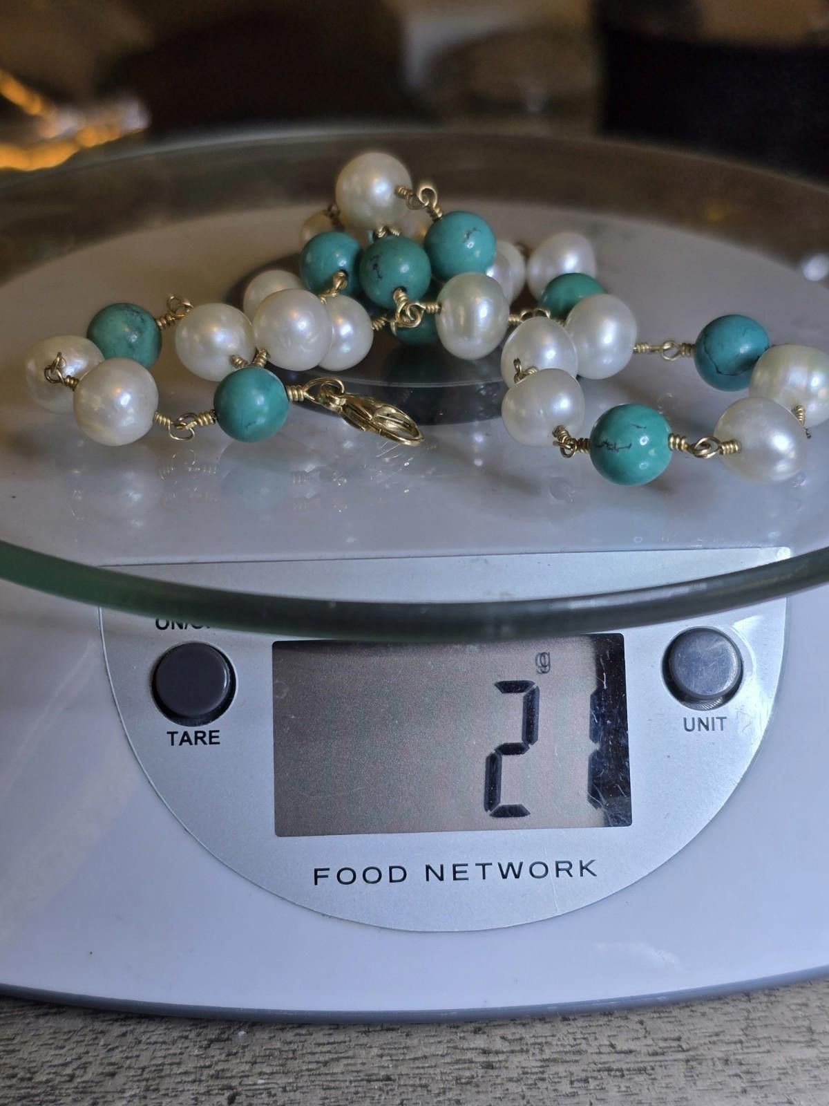 The Unbranded Brand 14k yellow gold Wire Necklace – Pearls & Turquoise Beads 21g Size ONE SIZE - 9 Thumbnail