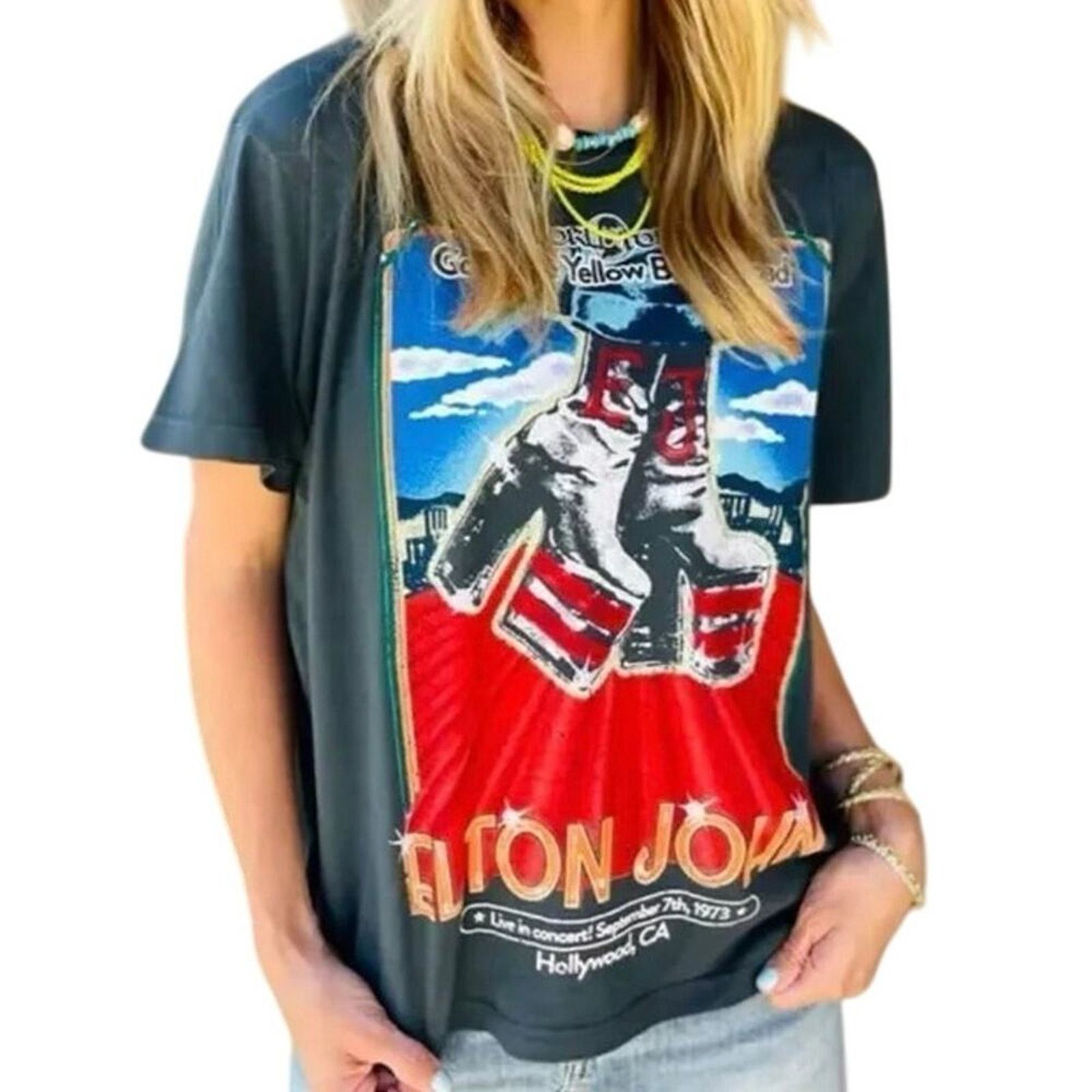 Daydreamer DAYDREAMER Elton John Hollywood Boots Boyfriend Tee Size S Size S / US 4 / IT 40 - 6 Thumbnail