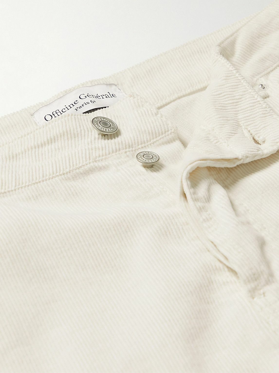 Officine Generale o1mle1025 James Pigment Dyed Straight Leg Jeans in White Size US 34 / EU 50 - 2 Thumbnail