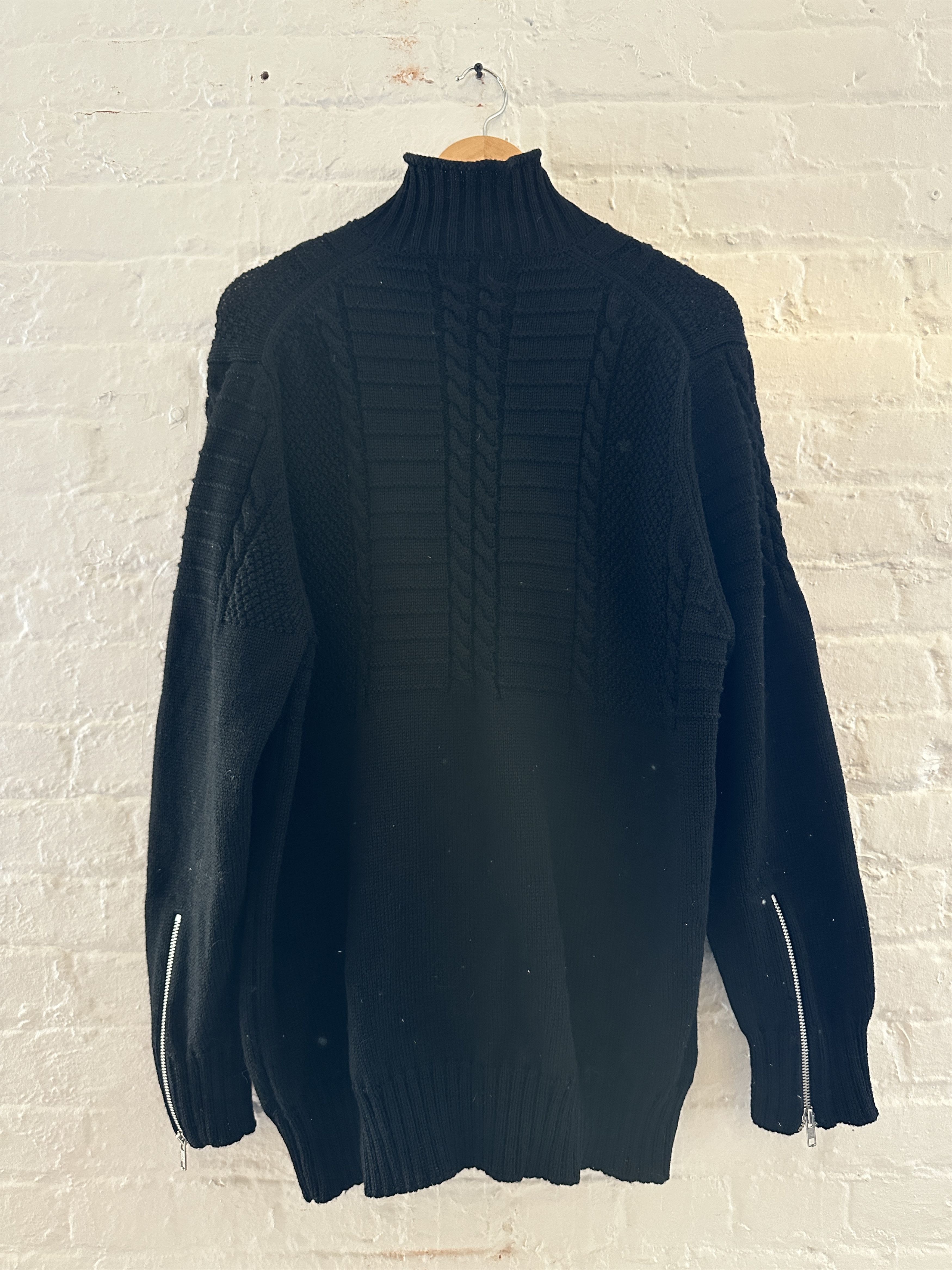 Yohji Yamamoto Yohji Yamamoto Zip Up Wool Cableknit Jacket Size US L / EU 52-54 / 3 - 4 Thumbnail