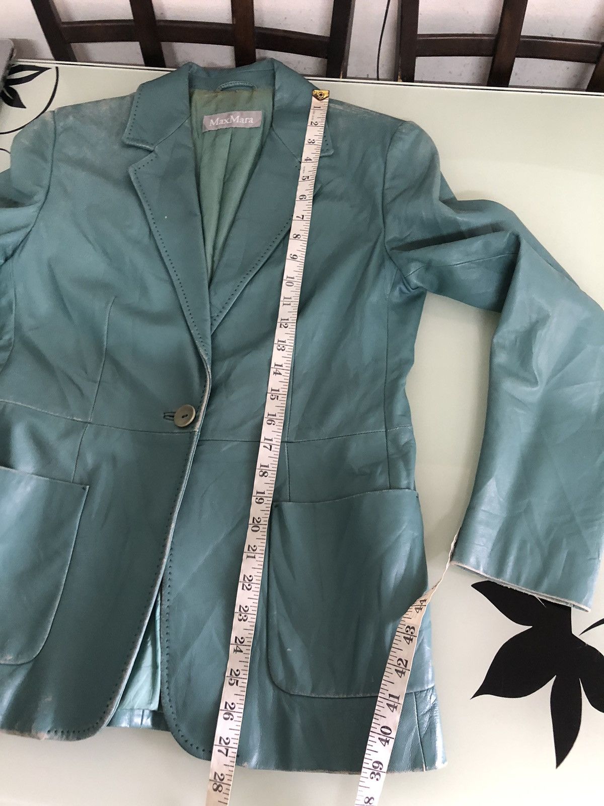 Vintage Vintage Max Mara Distressed Leather Blazer Jacket Size M / US 6-8 / IT 42-44 - 23 Thumbnail
