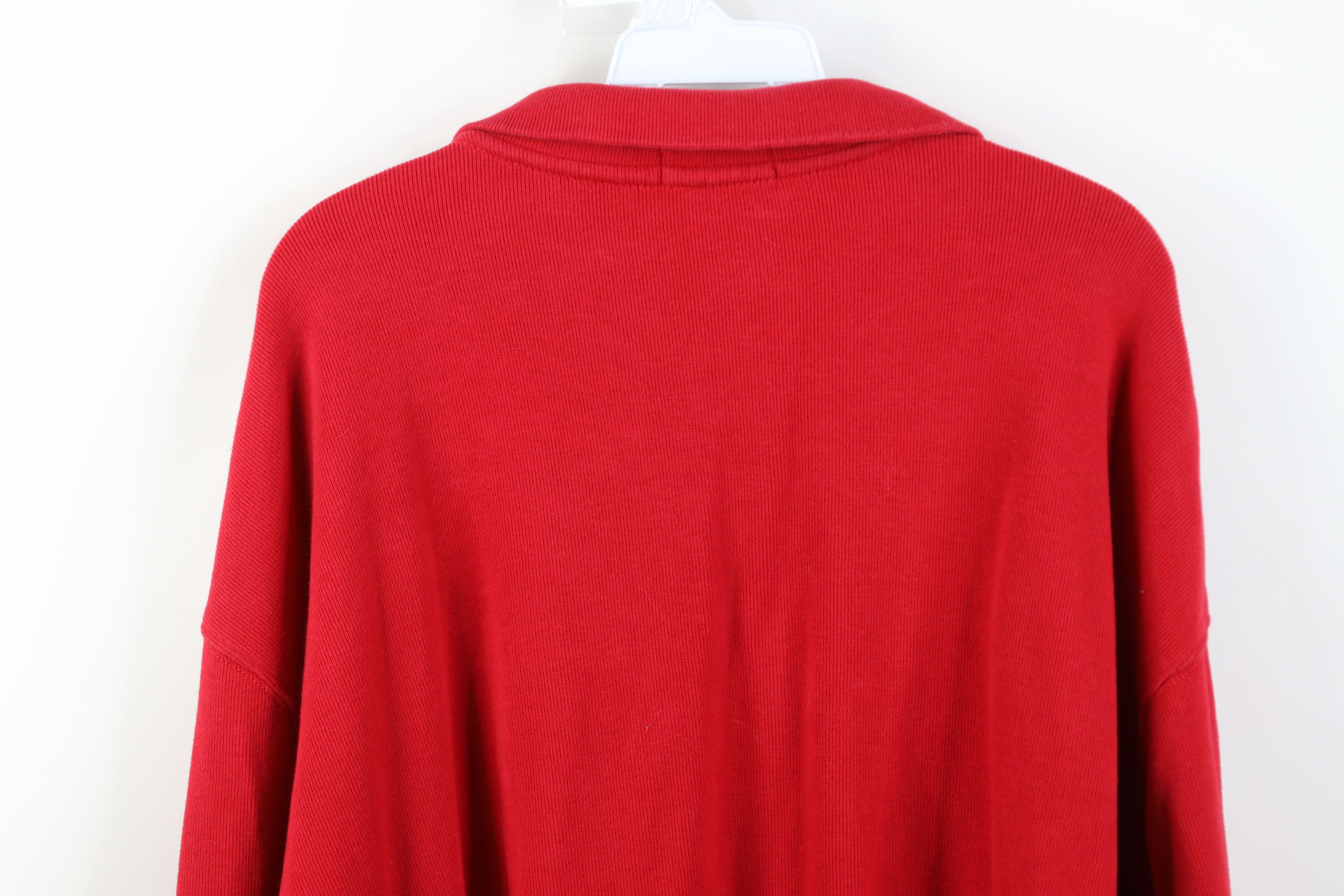 Polo Ralph Lauren Vintage Y2K Ralph Lauren Ribbed Knit 1/4 Zip Sweater Red Size US XXL / EU 58 / 5 - 16 Thumbnail