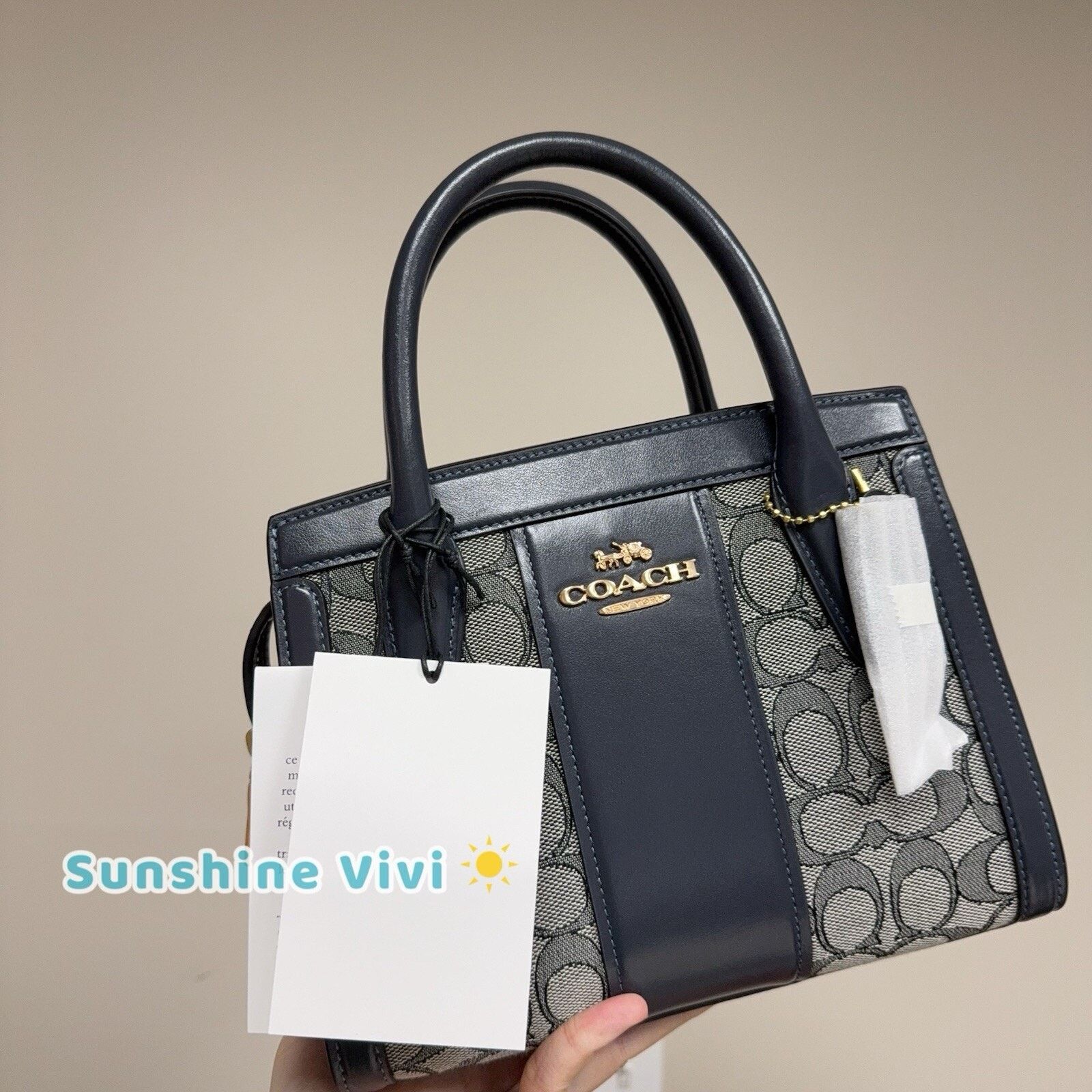 Coach NWT Coach Andrea Carryall Bag Signature Navy/Midnight CT766 Size ONE SIZE - 12 Thumbnail