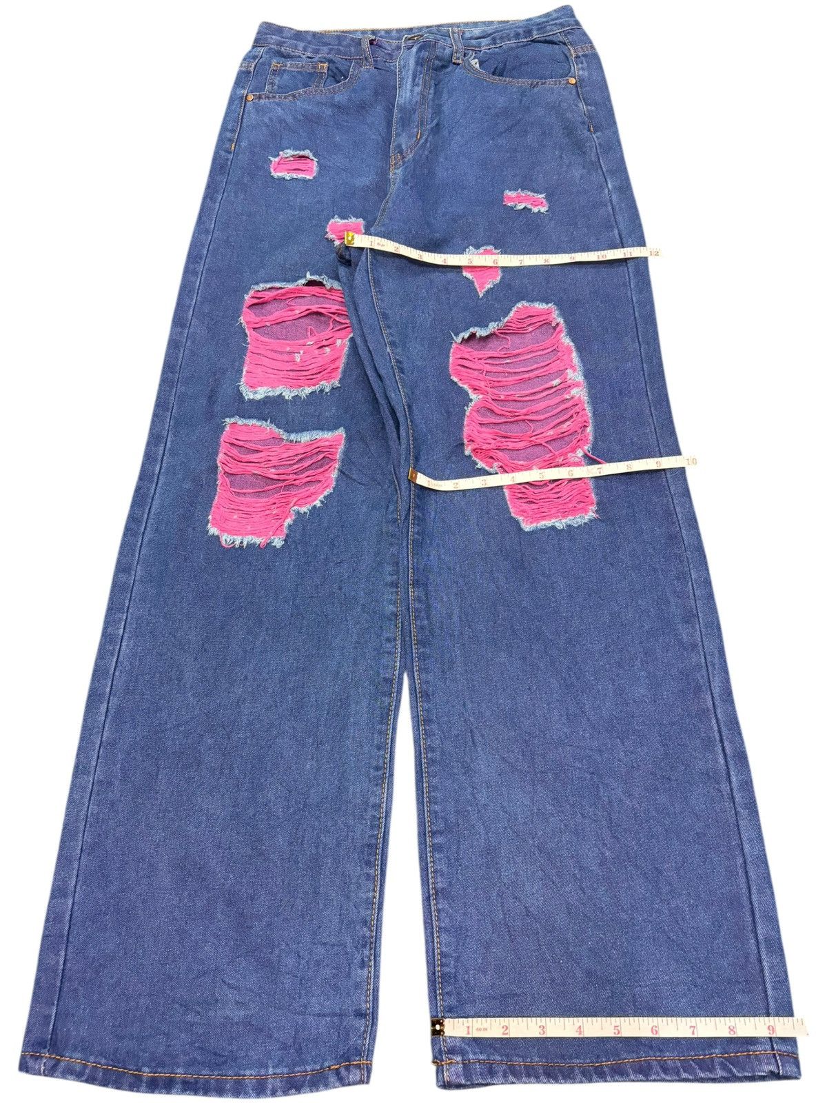 Acne Studios Vintage Japanese Brand Ultra Wide Distress Baggy Jeans Size 29" - 8 Thumbnail