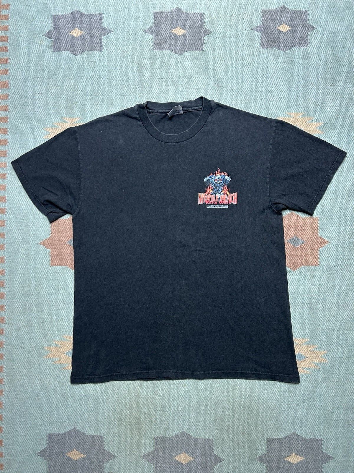 Vintage t shirt Myrtle beach bike rally Harley motorc flames skull L Size US L / EU 52-54 / 3 - 3 Thumbnail