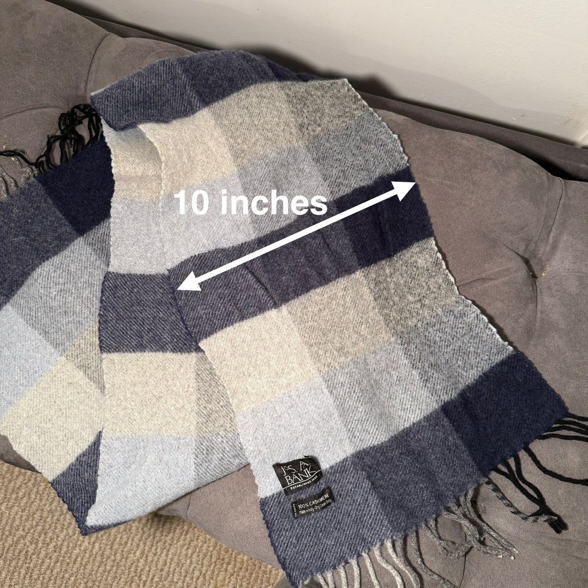 Jos. A. Bank JOS A BANK Scarf – Classic Neutral Check / Winter Essential Size ONE SIZE - 6 Thumbnail