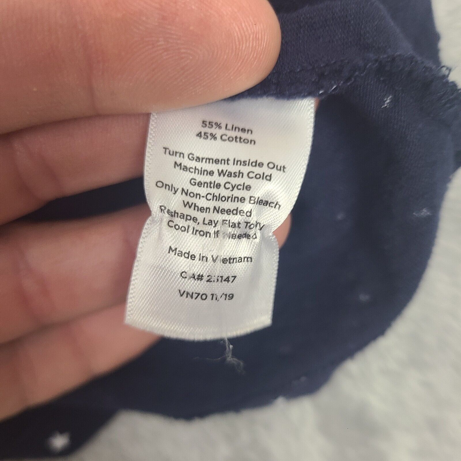 Talbots Talbots Linen BLend Womens Petite Short Sleeve Blue Cuffed S Size ONE SIZE - 5 Thumbnail