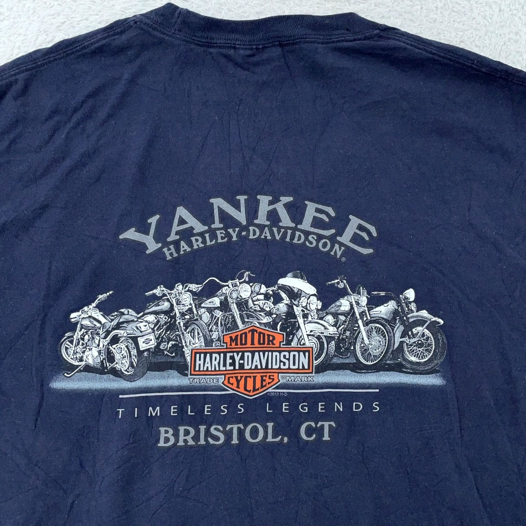Harley Davidson Harley-Davidson Skull Pocket Shirt XL Blue Graphic Print Short Sleeve Crew Neck Men T-Shirt Sizing Pockets Vintage: No Size US XL / EU 56 / 4 - 2 Thumbnail