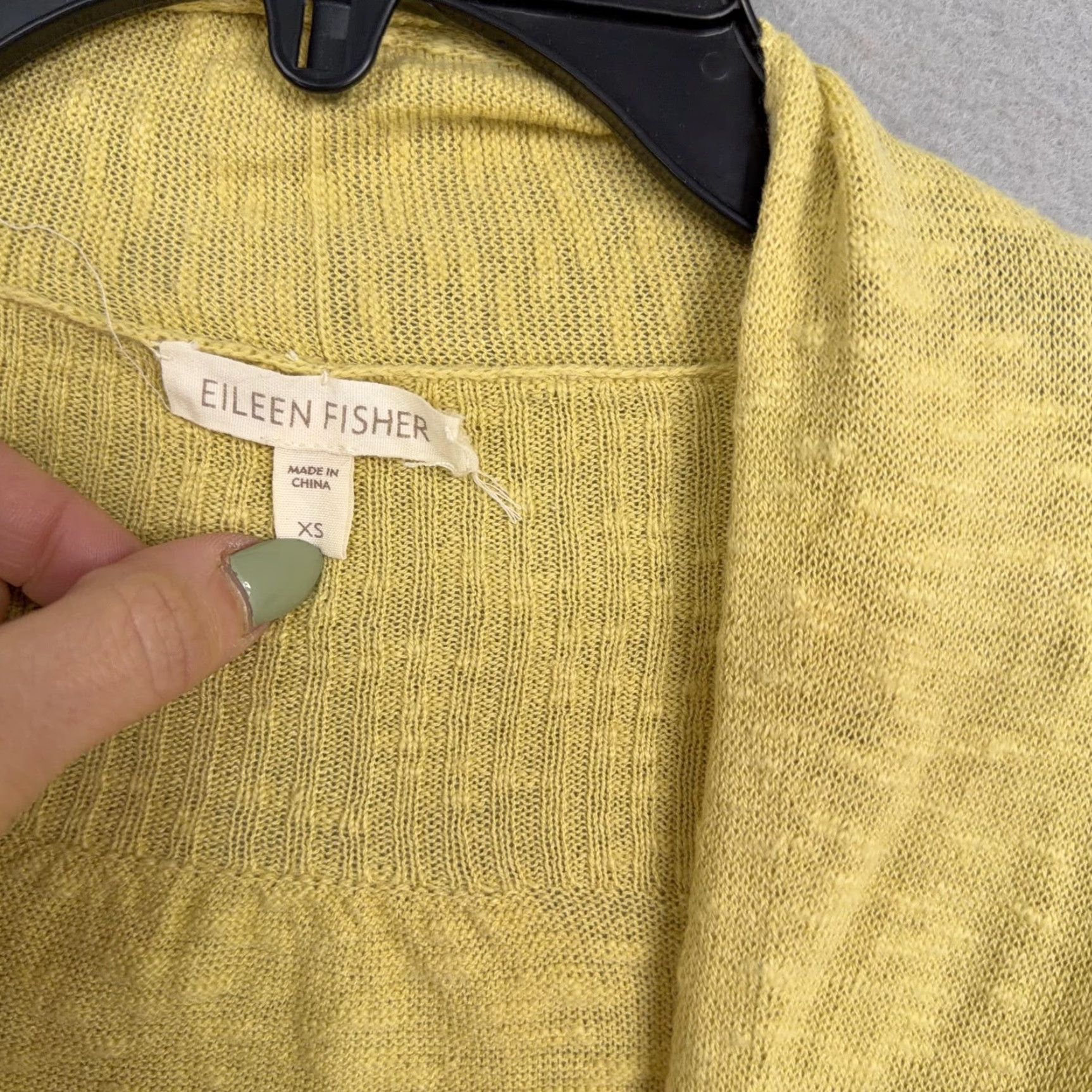 Eileen Fisher Eileen Fisher Cardigan Womens XS Yellow Open Front Draped Pockets Sweater Size XS / US 0-2 / IT 36-38 - 3 Thumbnail