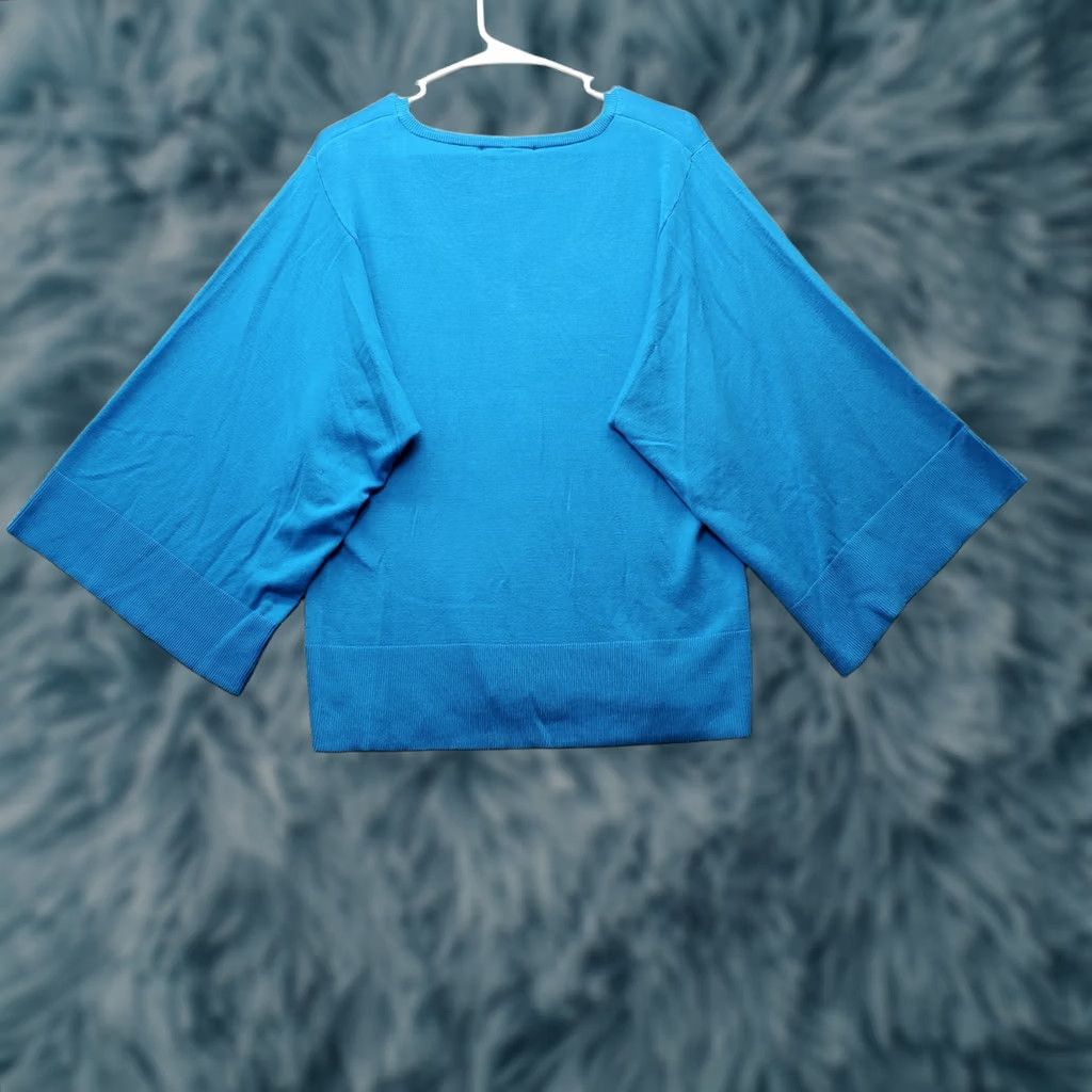 Soft Surroundings Soft Surroundings Kimono Top Women L Blue V-Neck Pullover Knit 3/4 Sleeve Shirt Blouse Casual Size L Size L / US 10 / IT 46 - 1 Thumbnail